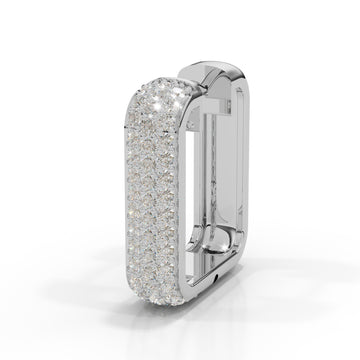 Men's White Gold Pavé Diamond Huggie Earring