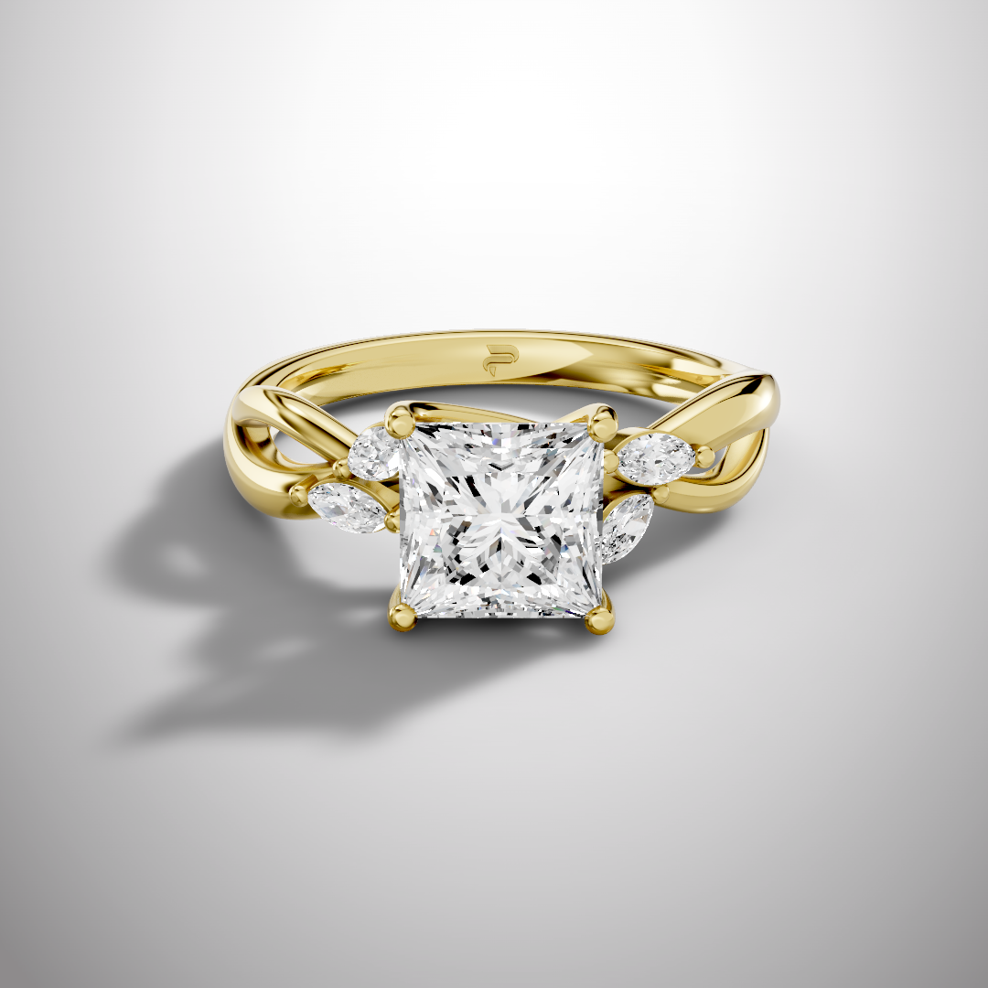 1.5 Carat Princess Cut Moissanite Infinity Engagement Ring in 925 Sterling Silver