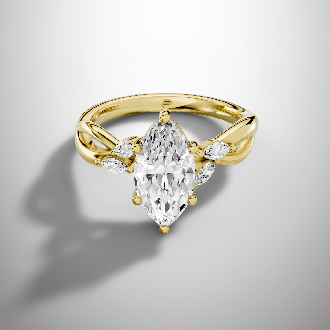 1.5 Carat Marquise Cut Moissanite Infinity Engagement Ring in 925 Sterling Silver