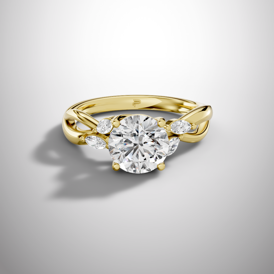 1.5 Carat Round Cut Moissanite Infinity Engagement Ring in 925 Sterling Silver