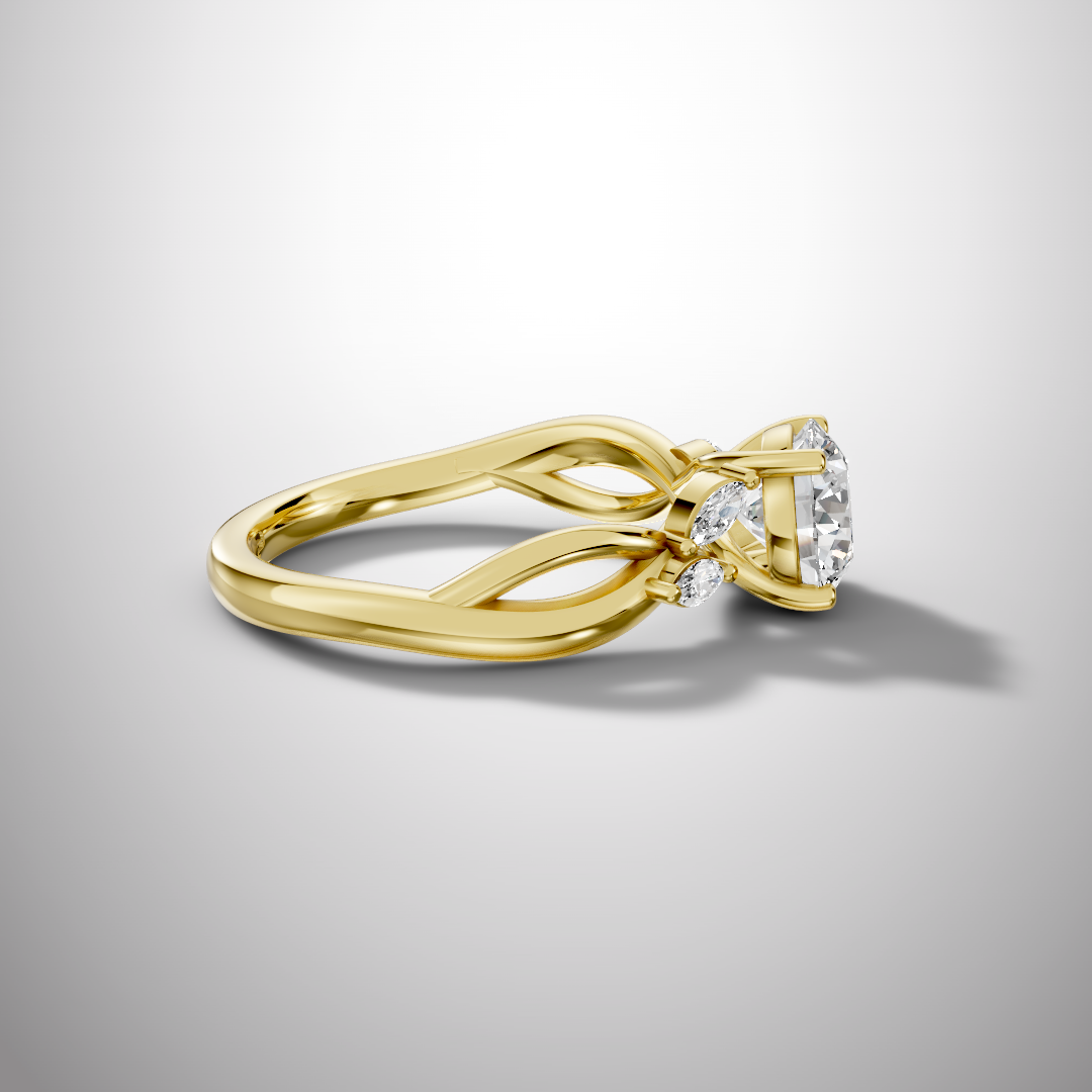 1.5 Carat Round Cut Moissanite Infinity Engagement Ring in 925 Sterling Silver
