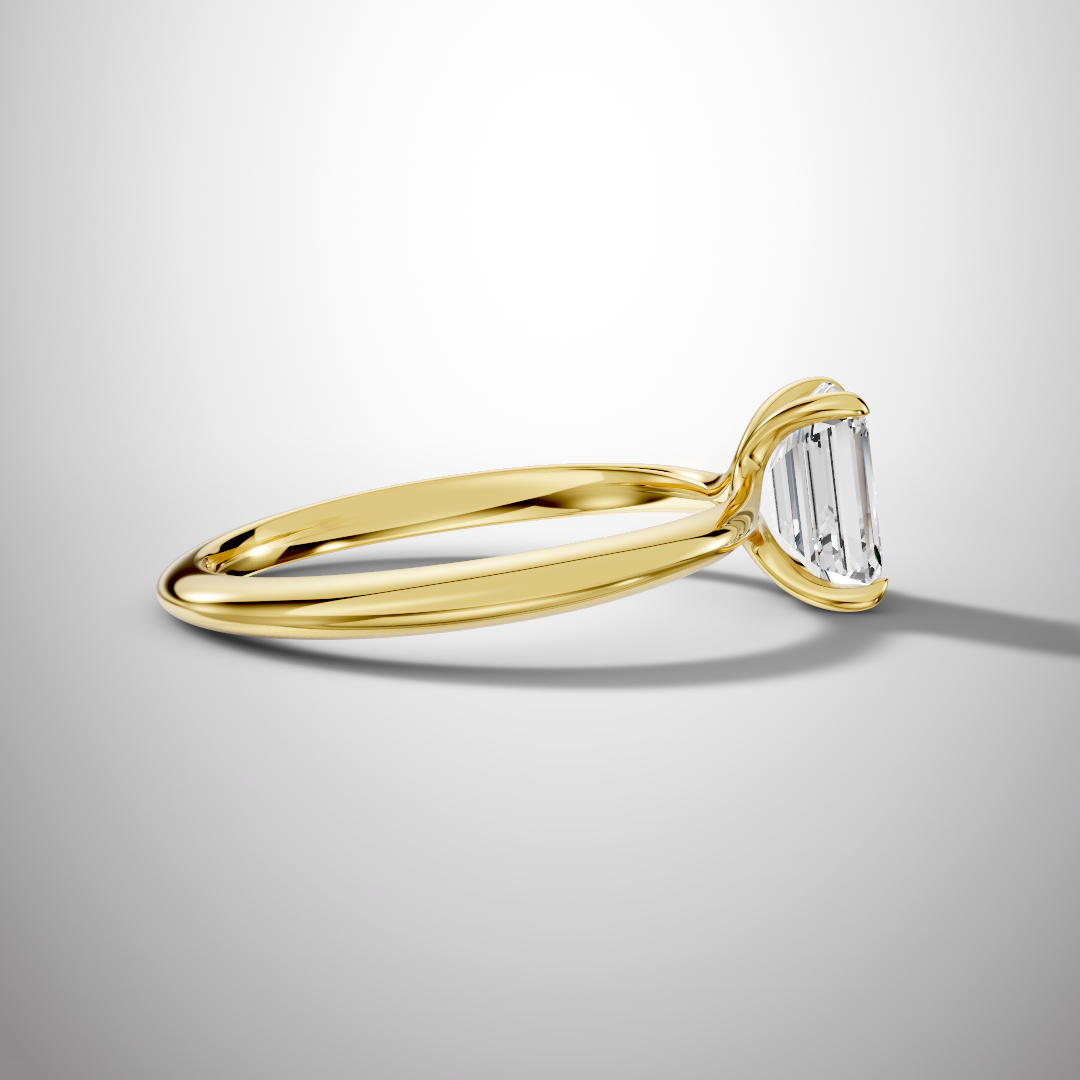 925 Silver Emerald Cut Moissanite Ring | 1 Ct Diamond-Look Solitaire Engagement Ring for Women