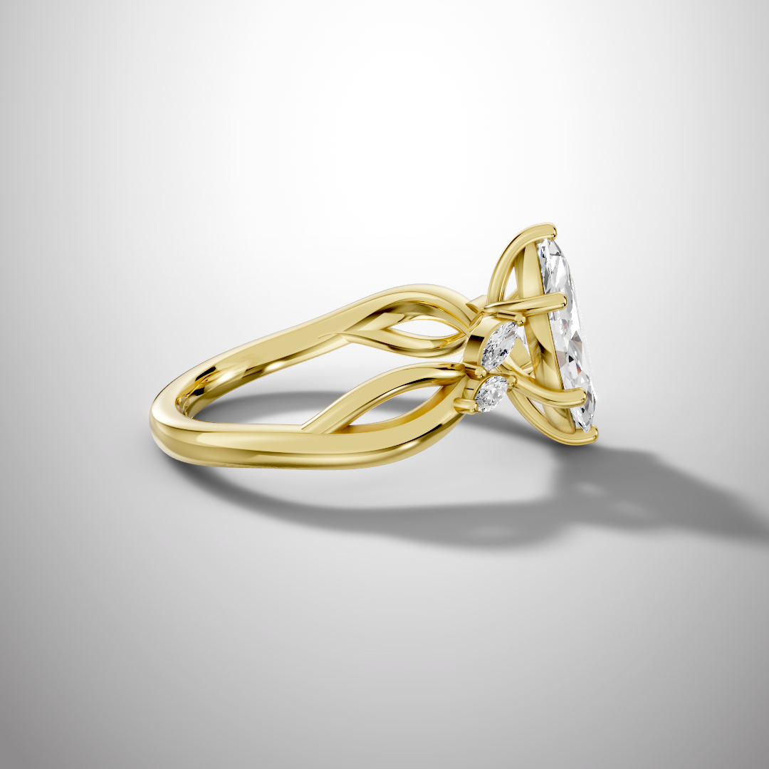 1.5 Carat Marquise Cut Moissanite Infinity Engagement Ring in 925 Sterling Silver