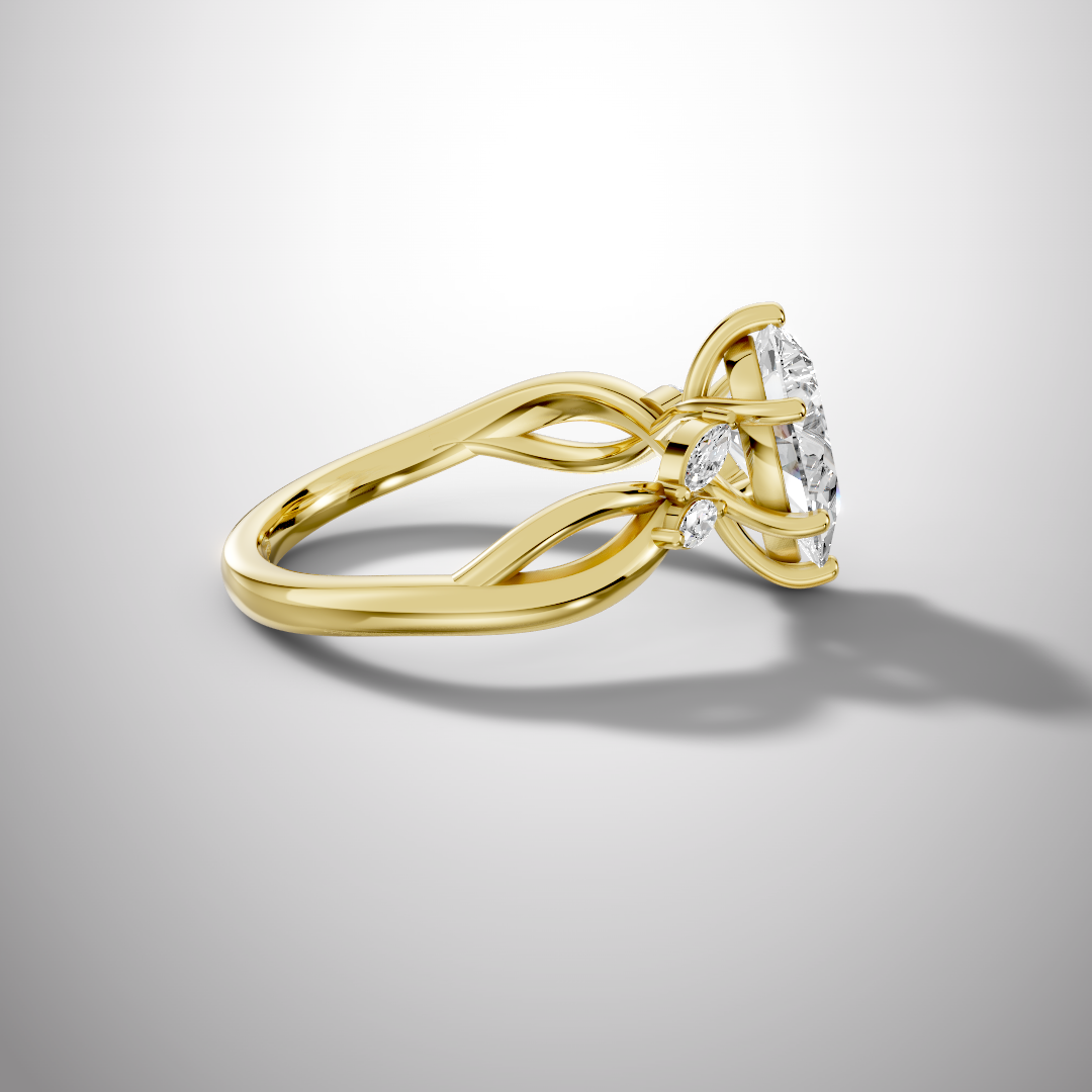 1.5 Carat Pear Cut Moissanite Infinity Engagement Ring in 925 Sterling Silver