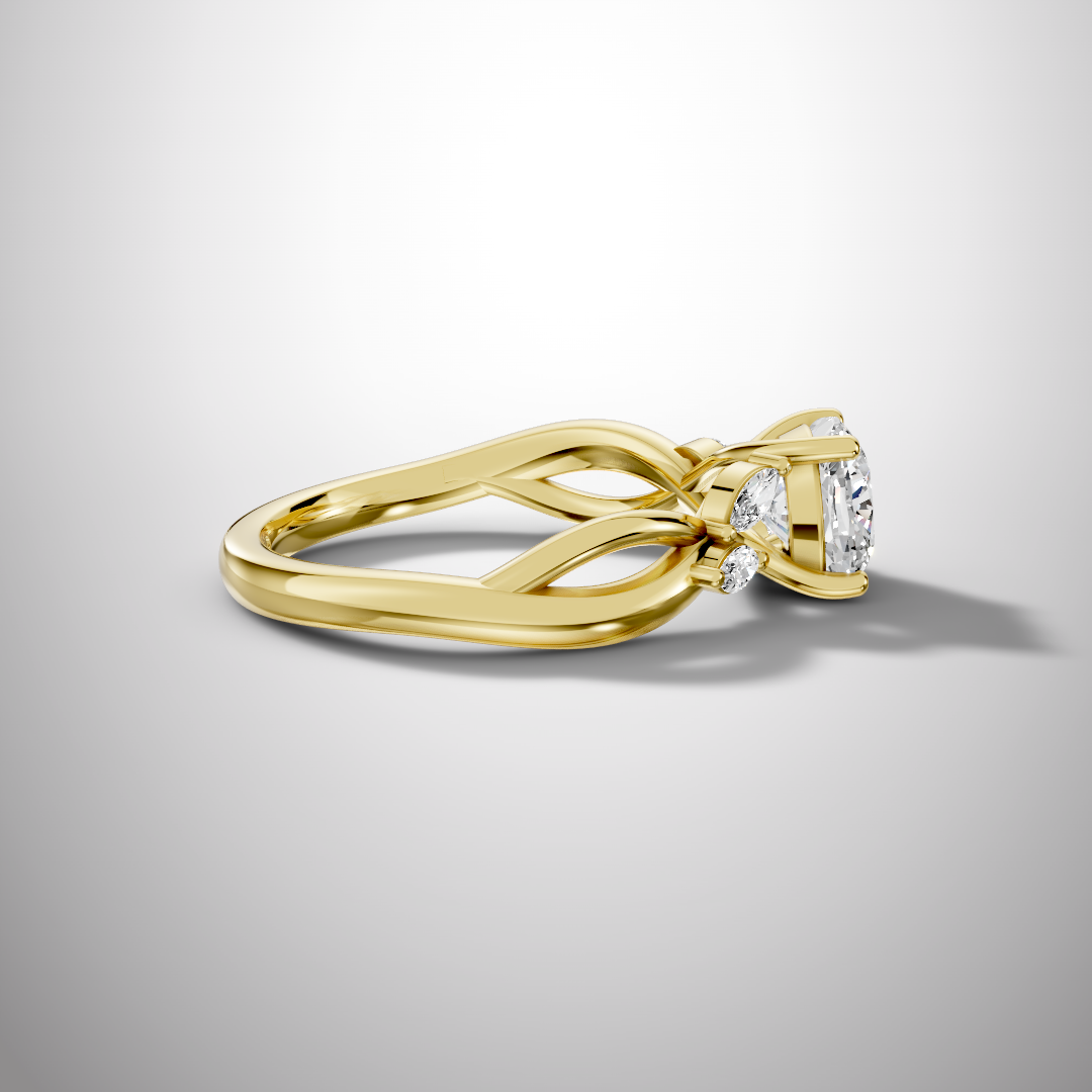 1.5 Carat Cushion Cut Moissanite Infinity Engagement Ring in 925 Sterling Silver