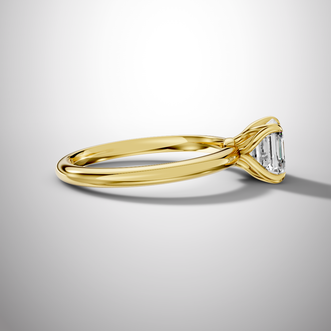925 Silver Asscher Cut Moissanite Ring | 1 Ct Square Diamond-Look Solitaire Engagement Ring for Women
