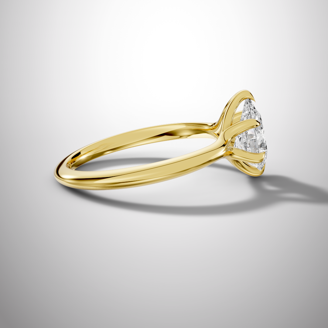 925 Silver Pear Shape Moissanite Solitaire Ring | 1 Ct Teardrop Diamond Look Ring