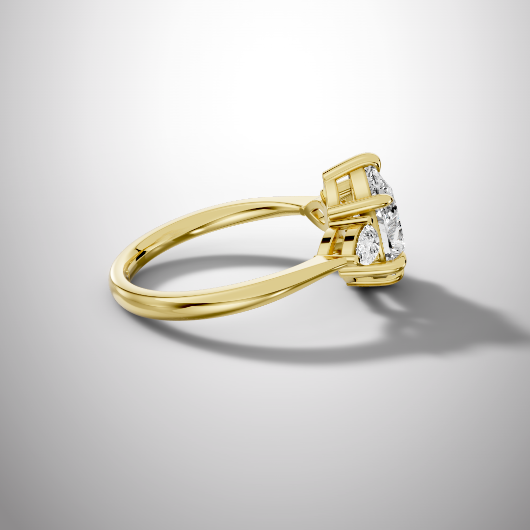 2 Carat Pear Cut Moissanite Three Stone Ring in 925 Sterling Silver