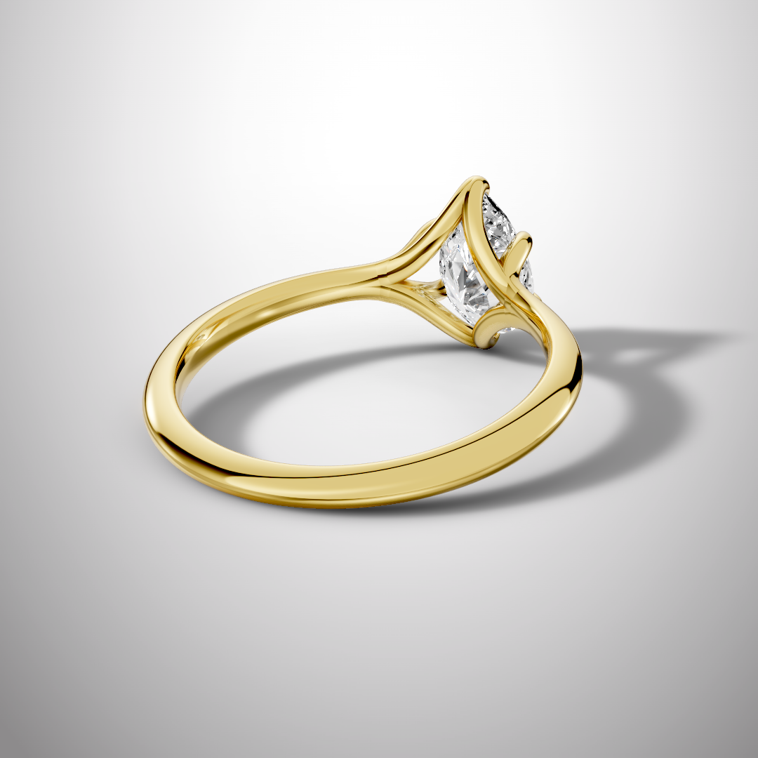 925 Silver Pear Shape Moissanite Solitaire Ring | 1 Ct Teardrop Diamond Look Ring