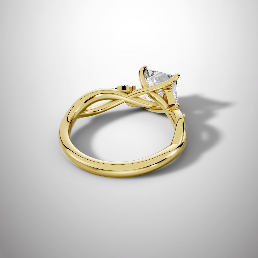 1.5 Carat Princess Cut Moissanite Infinity Engagement Ring in 925 Sterling Silver