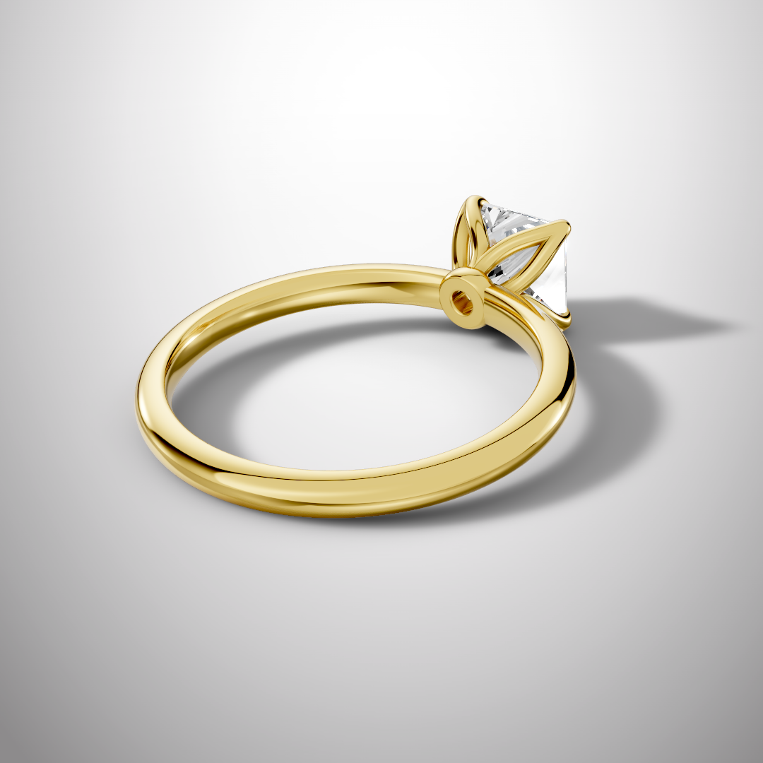 925 Silver Princess Cut Moissanite Ring | 1 Ct Square Diamond-Look Solitaire Engagement Ring for Women