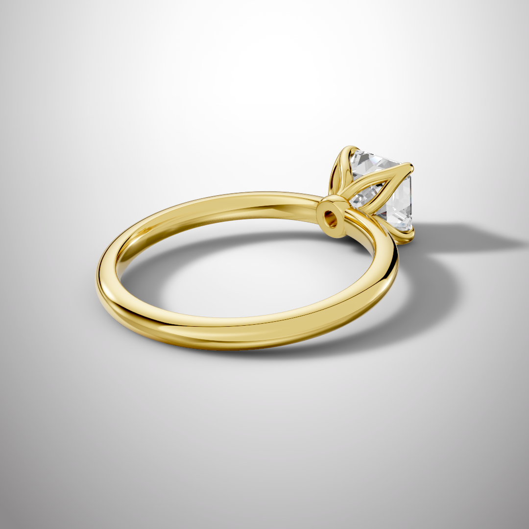 925 Silver Asscher Cut Moissanite Ring | 1 Ct Square Diamond-Look Solitaire Engagement Ring for Women