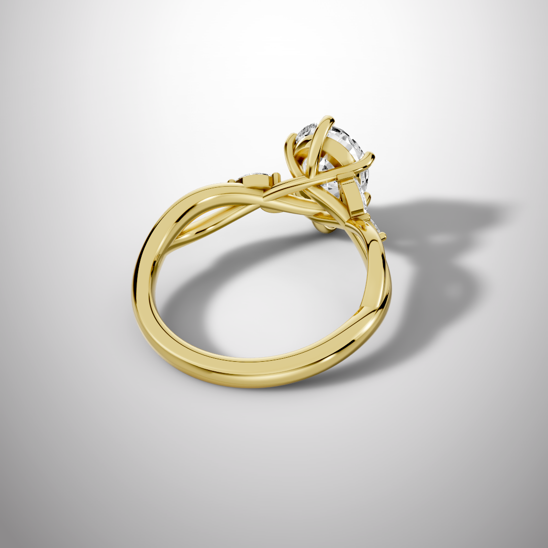 1.5 Carat Pear Cut Moissanite Infinity Engagement Ring in 925 Sterling Silver