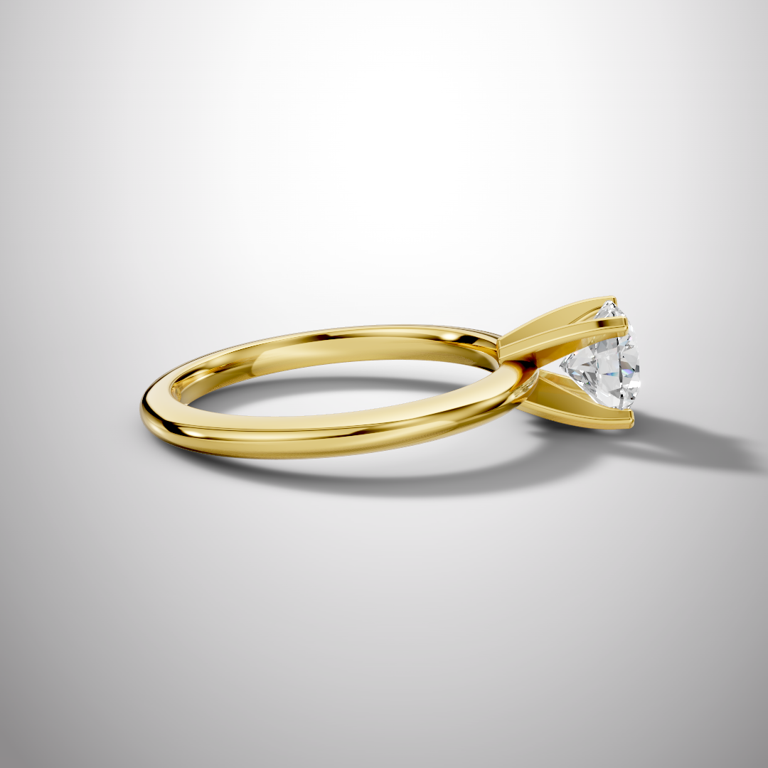 925 Silver Moissanite Solitaire Ring | 1 Ct Round Brilliant Diamond Look Engagement Ring