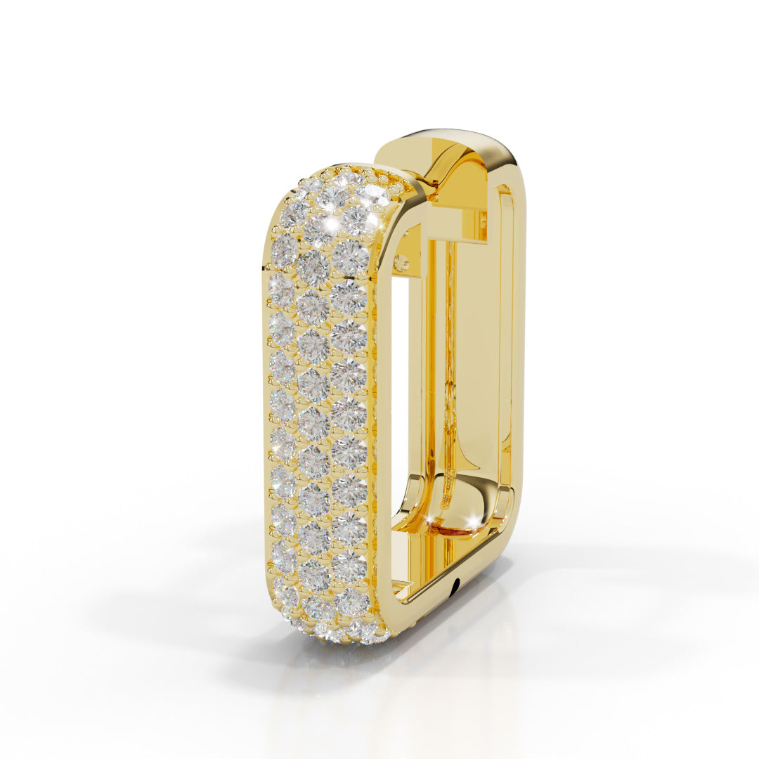 Men's White Gold Pavé Diamond Huggie Earring