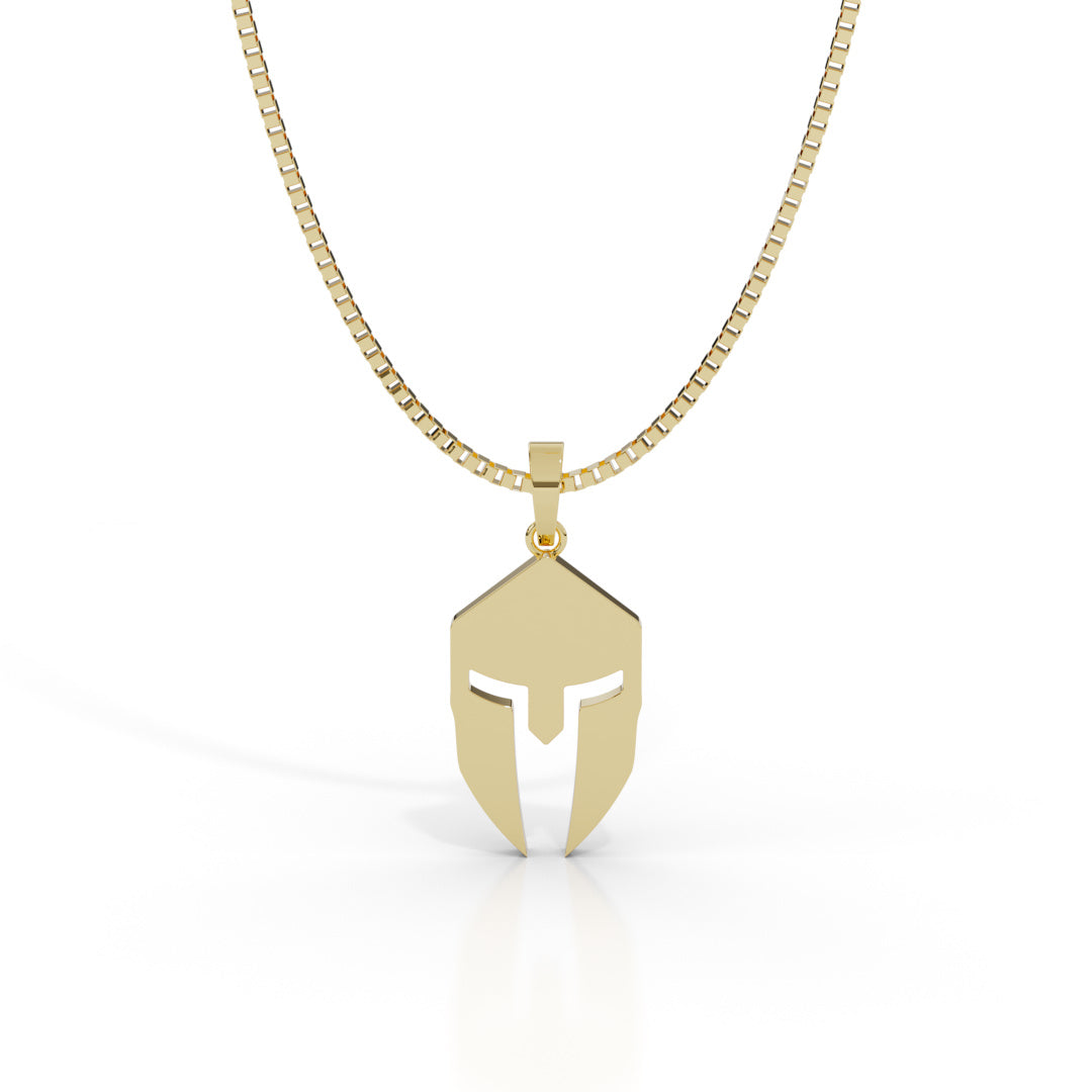 Men's White Gold Spartan Helmet Pendant