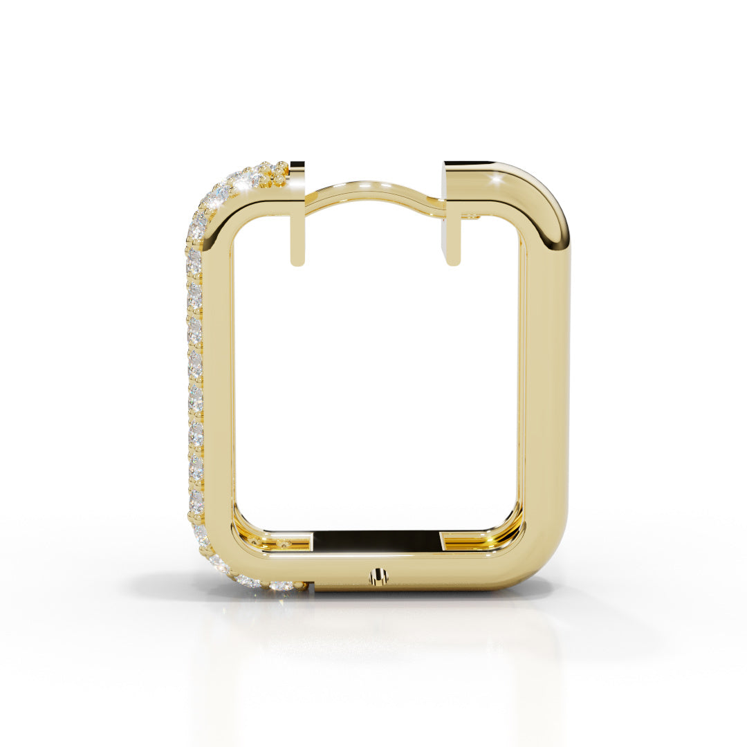 Men's White Gold Pavé Diamond Huggie Earring