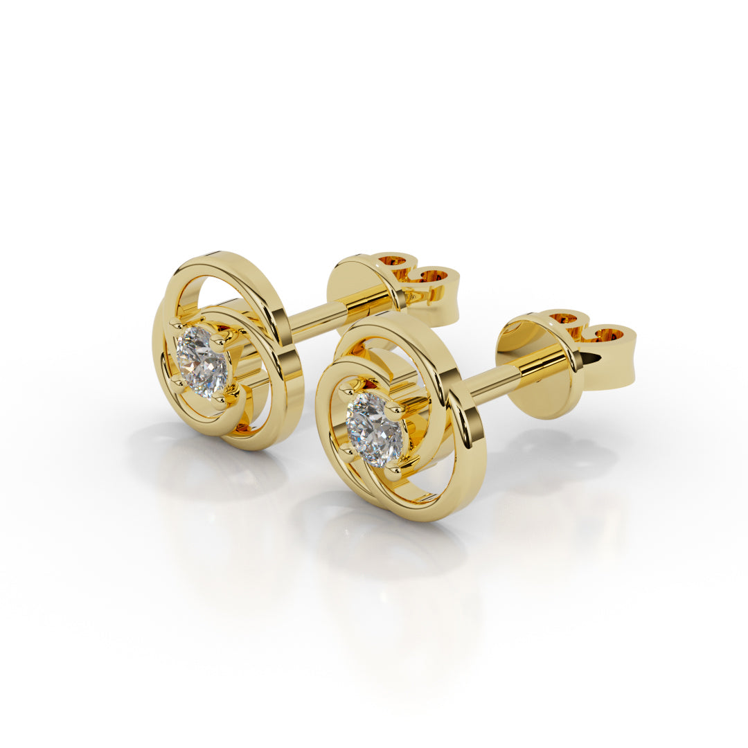 White Gold Trinity Knot Diamond Stud Earrings