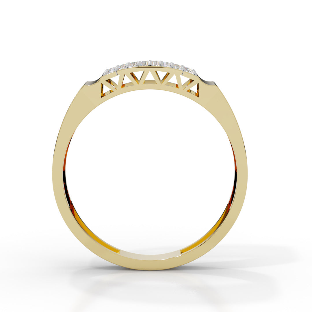 Men's White Gold Triple Row Pave Diamond Ring