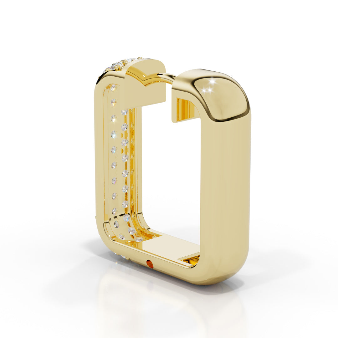 Men's White Gold Pavé Diamond Huggie Earring
