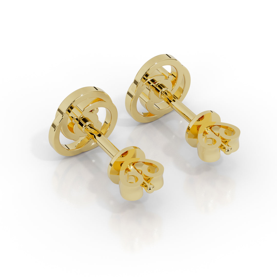 White Gold Trinity Knot Diamond Stud Earrings