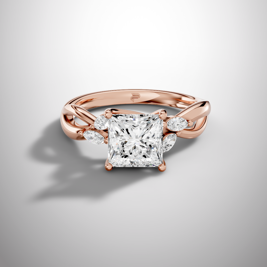 1.5 Carat Princess Cut Moissanite Infinity Engagement Ring in 925 Sterling Silver
