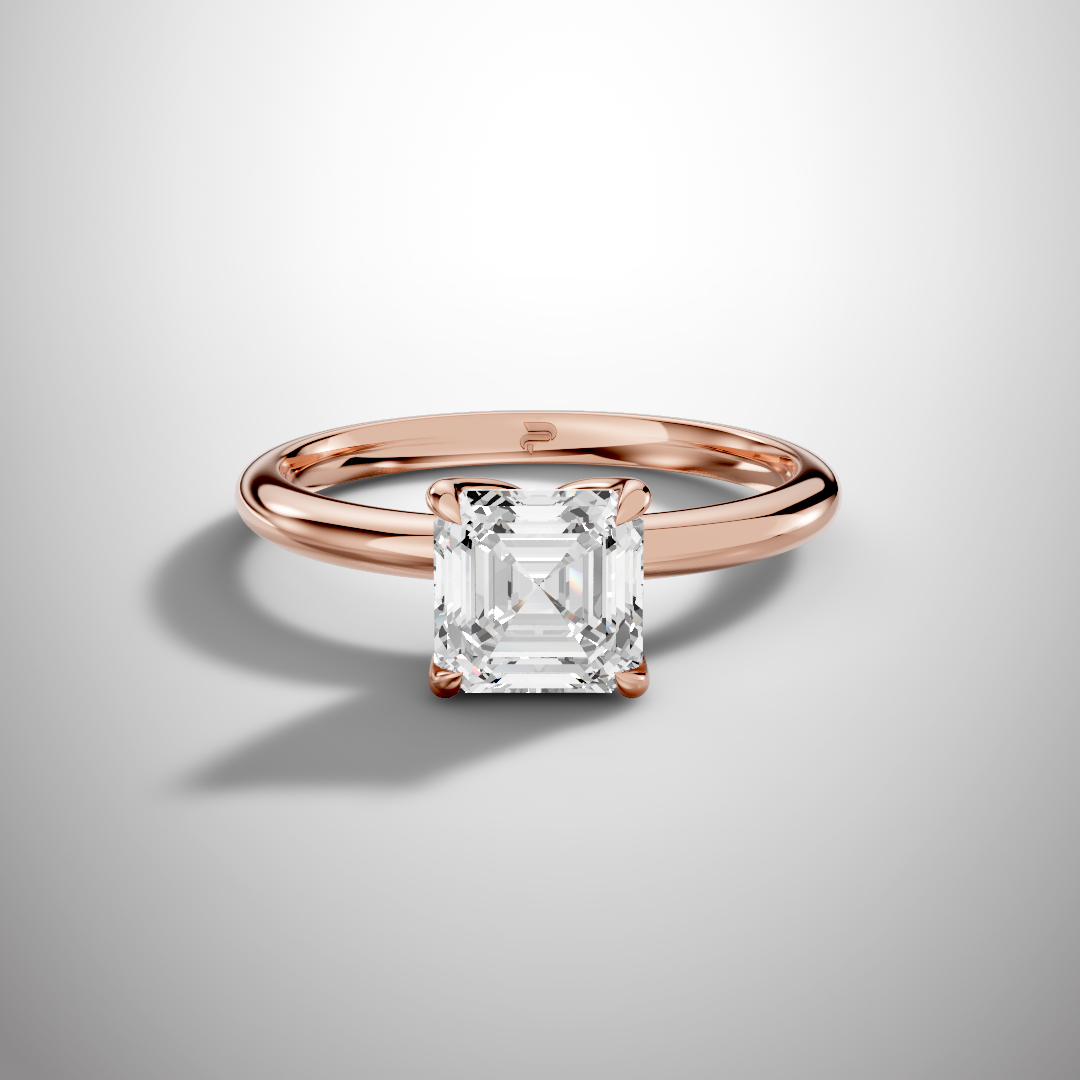 925 Silver Asscher Cut Moissanite Ring | 1 Ct Square Diamond-Look Solitaire Engagement Ring for Women