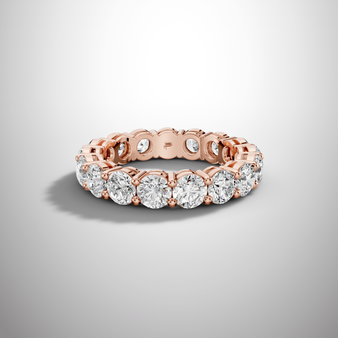 925 Silver Full Eternity Moissanite Ring – Round Cut Luxury Wedding Band for Women | Pavia Jewels