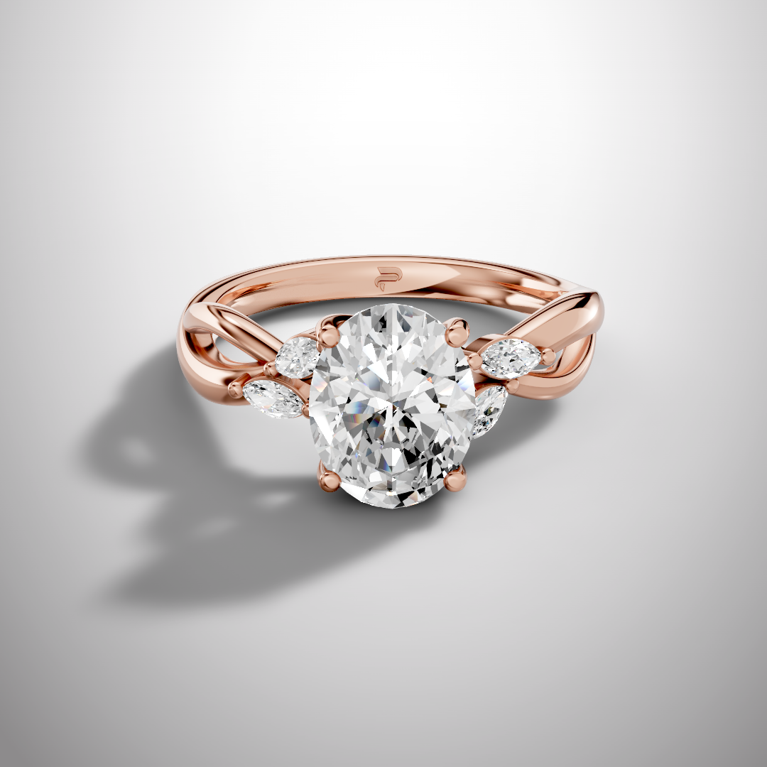 1.5 Carat Oval Cut Moissanite Infinity Engagement Ring in 925 Sterling Silver