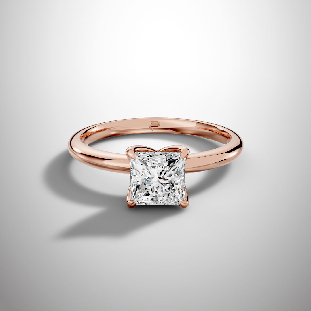 925 Silver Princess Cut Moissanite Ring | 1 Ct Square Diamond-Look Solitaire Engagement Ring for Women
