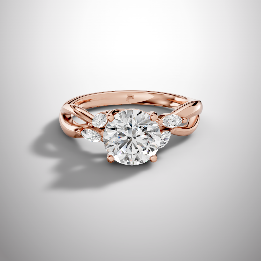 1.5 Carat Round Cut Moissanite Infinity Engagement Ring in 925 Sterling Silver