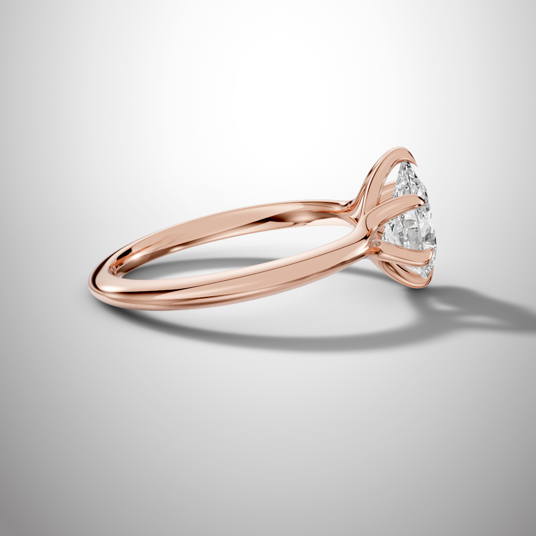925 Silver Pear Shape Moissanite Solitaire Ring | 1 Ct Teardrop Diamond Look Ring