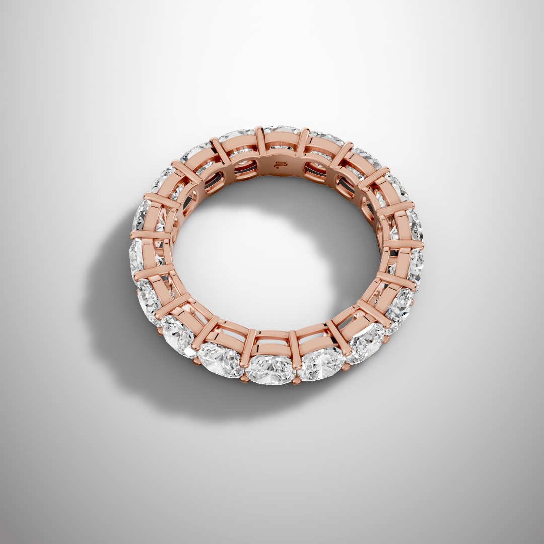 925 Silver Cushion Cut Moissanite Eternity Ring – Diamond Look Full Band Luxury Wedding Ring