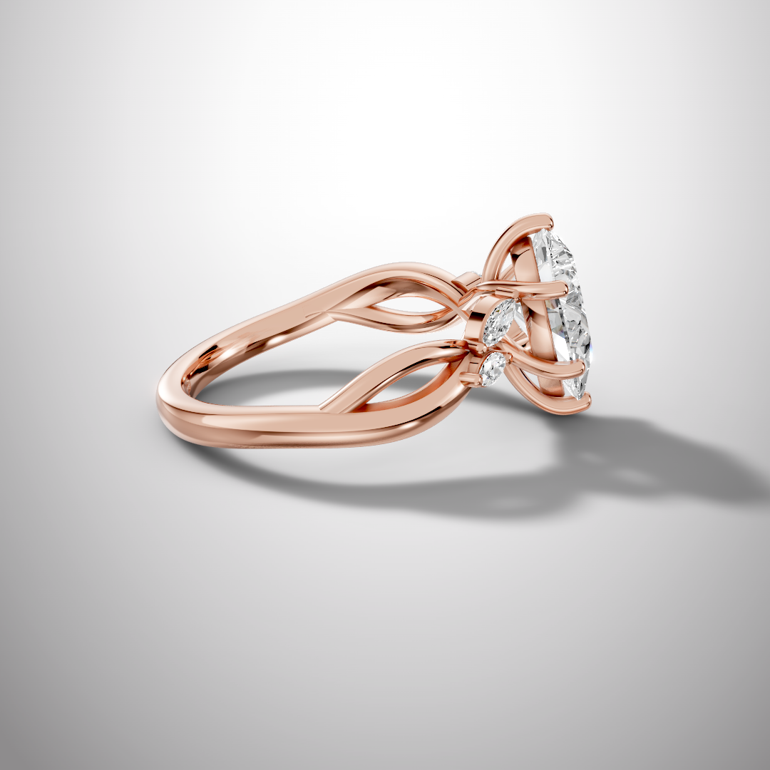 1.5 Carat Pear Cut Moissanite Infinity Engagement Ring in 925 Sterling Silver