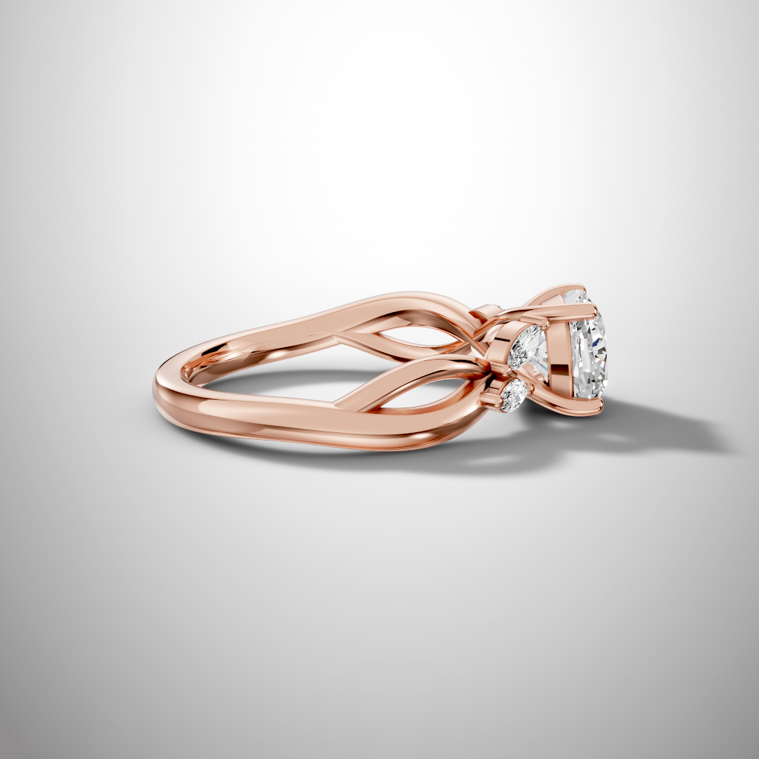 1.5 Carat Cushion Cut Moissanite Infinity Engagement Ring in 925 Sterling Silver