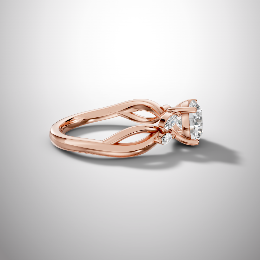 1.5 Carat Round Cut Moissanite Infinity Engagement Ring in 925 Sterling Silver