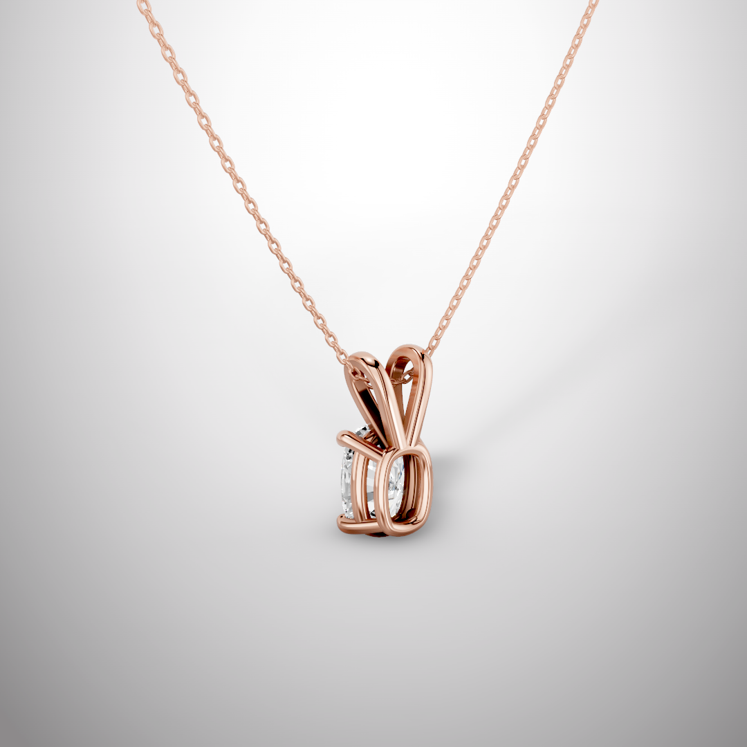 1 Carat Elongated cushion Cut Moissanite Pendant Necklace in 925 Sterling Silver | Luxury Solitaire Necklace for Women | Pavia Jewels
