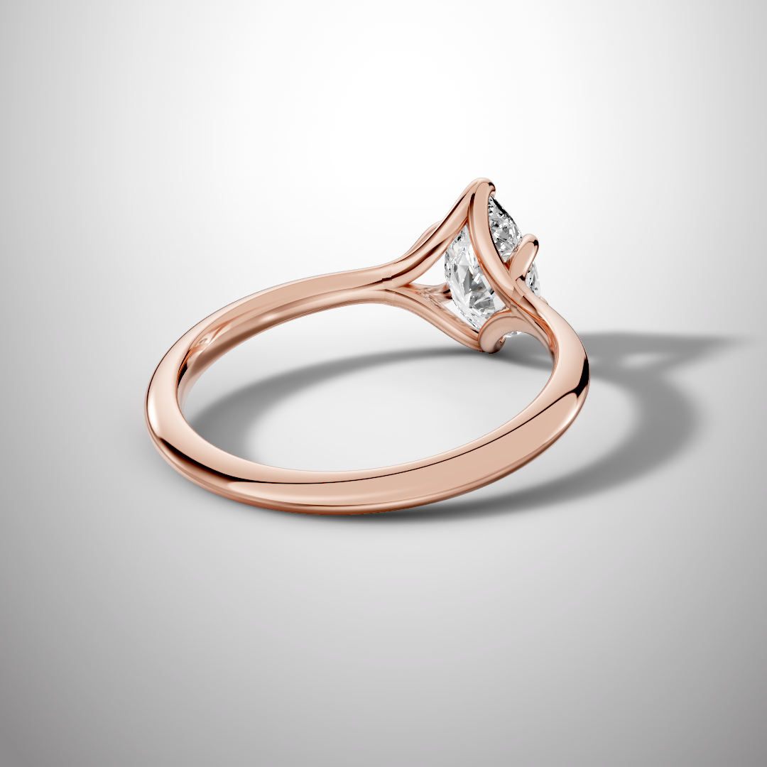 925 Silver Pear Shape Moissanite Solitaire Ring | 1 Ct Teardrop Diamond Look Ring