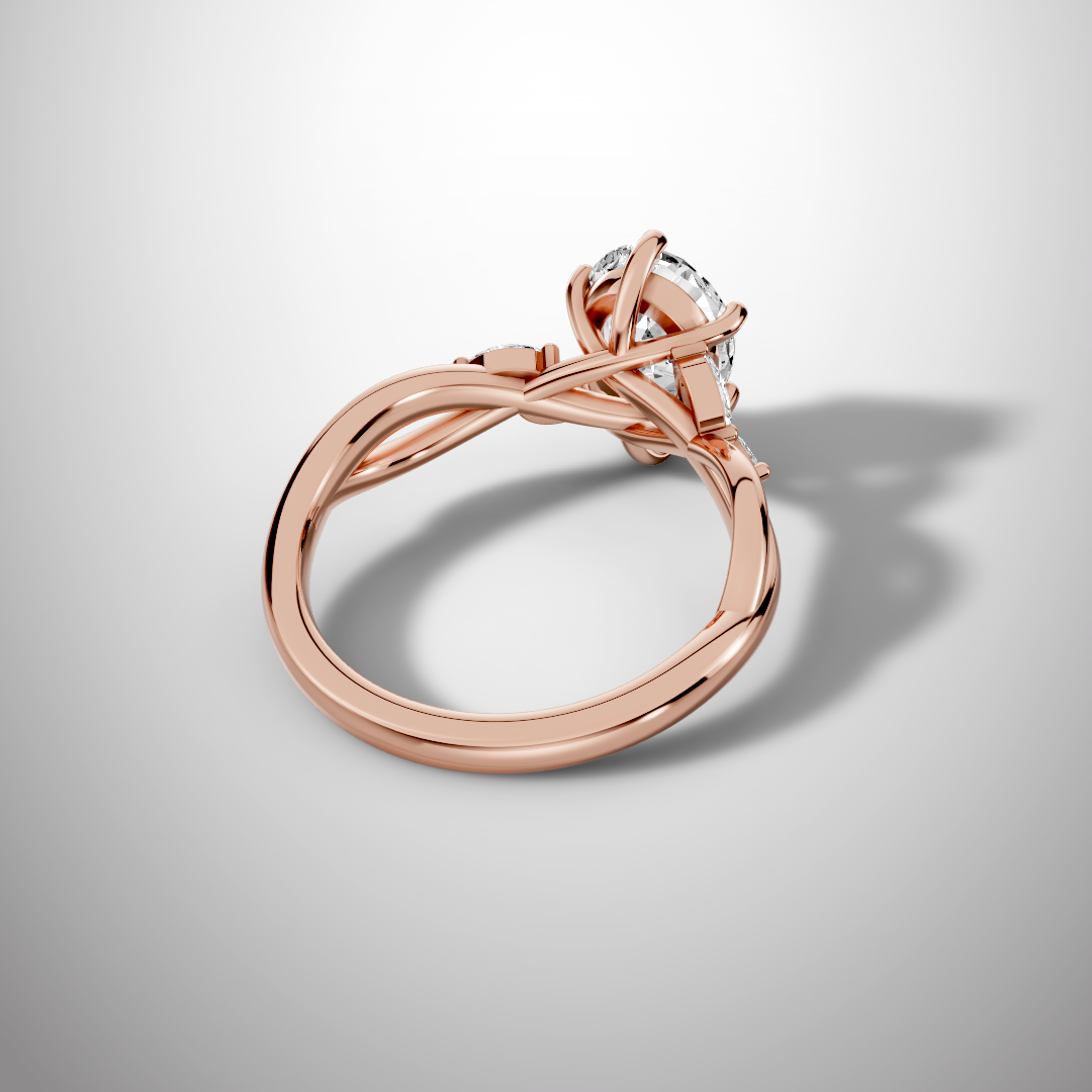 1.5 Carat Pear Cut Moissanite Infinity Engagement Ring in 925 Sterling Silver