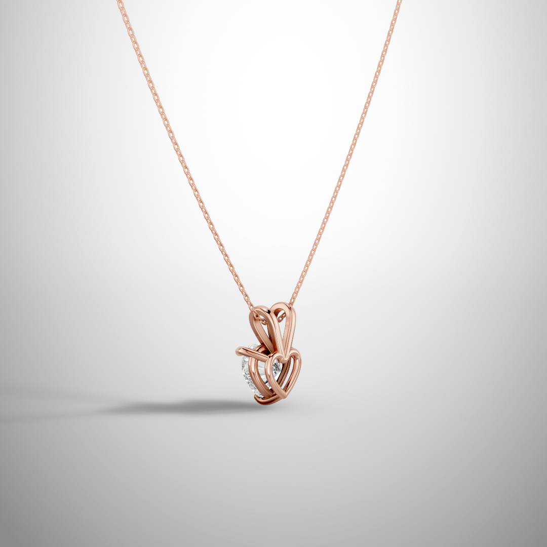 1 Carat Heart Cut Moissanite Pendant Necklace in 925 Sterling Silver | Romantic Solitaire Necklace for Women | Pavia Jewels