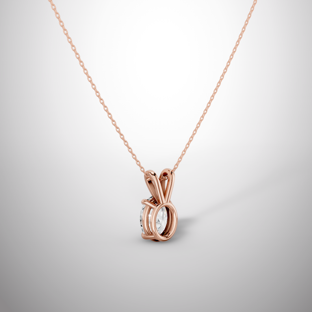 1 Carat Oval Moissanite Pendant Necklace in 925 Sterling Silver | Luxury Solitaire Necklace for Women | Pavia Jewels