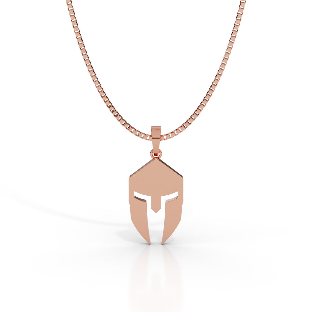 Men's White Gold Spartan Helmet Pendant