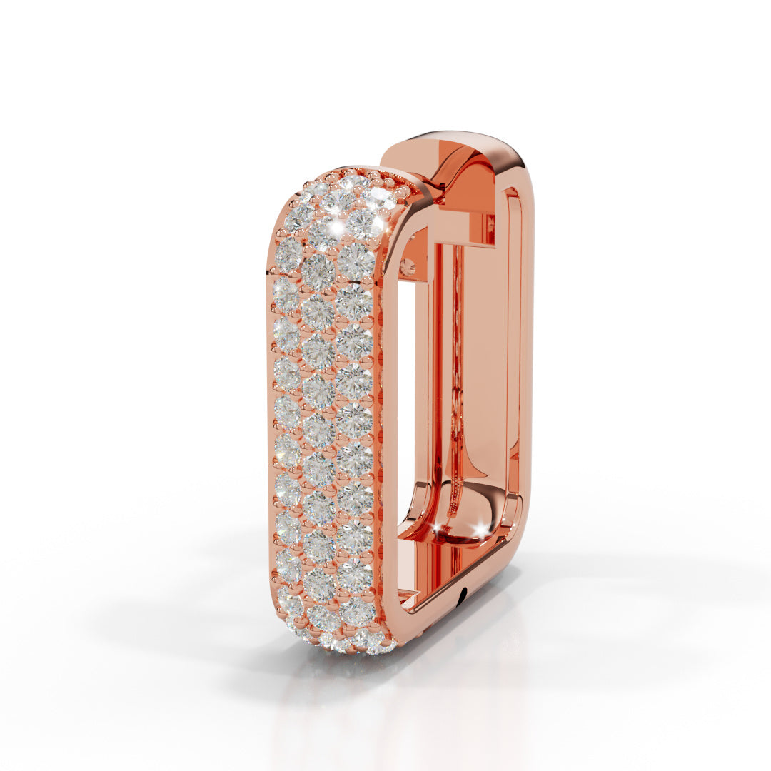 Men's White Gold Pavé Diamond Huggie Earring