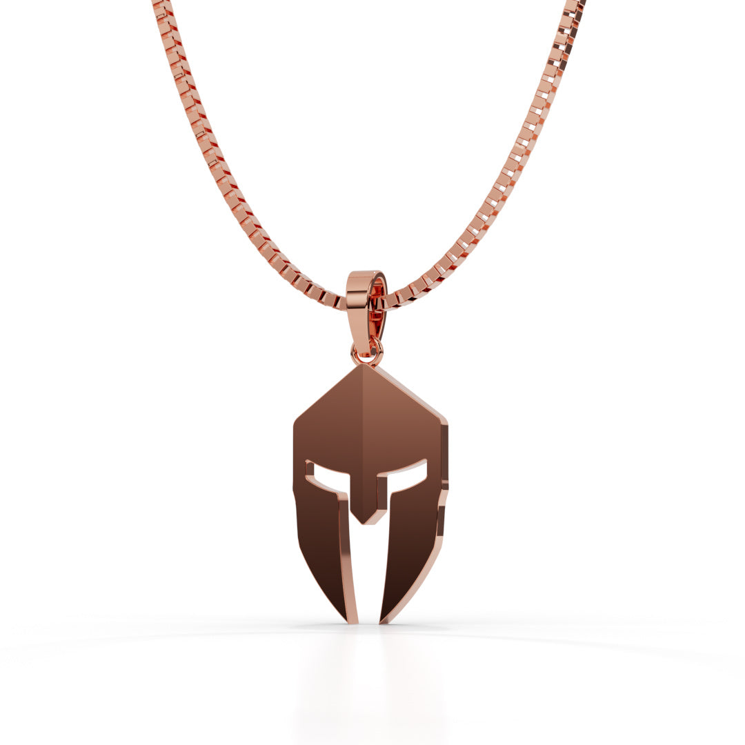 Men's White Gold Spartan Helmet Pendant