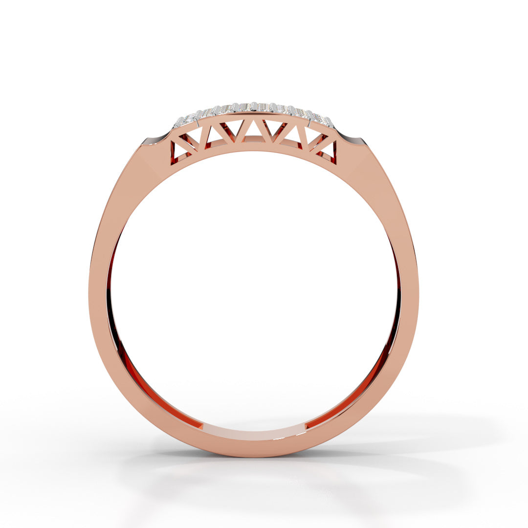 Men's White Gold Triple Row Pave Diamond Ring