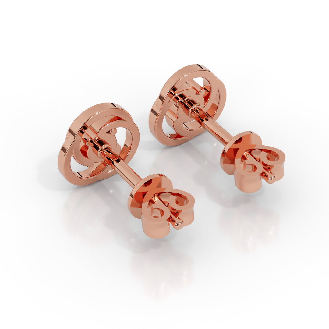 White Gold Trinity Knot Diamond Stud Earrings