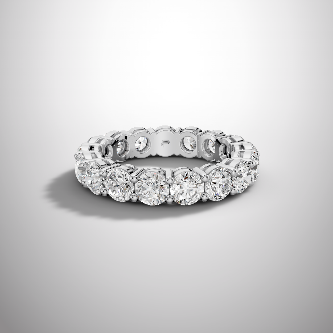 925 Silver Full Eternity Moissanite Ring – Round Cut Luxury Wedding Band for Women | Pavia Jewels