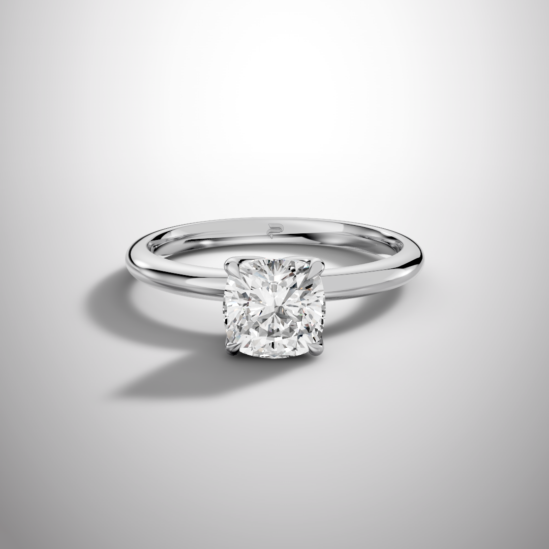 925 Silver Cushion Cut Moissanite Ring | 1 Ct Diamond-Look Solitaire Engagement Ring for Women