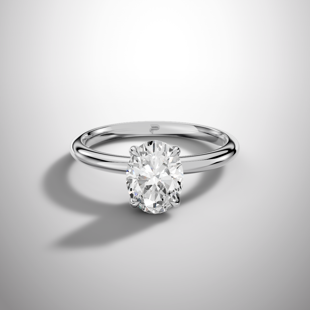 925 Silver Oval Moissanite Solitaire Ring | 1 Ct Diamond | Engagement Ring