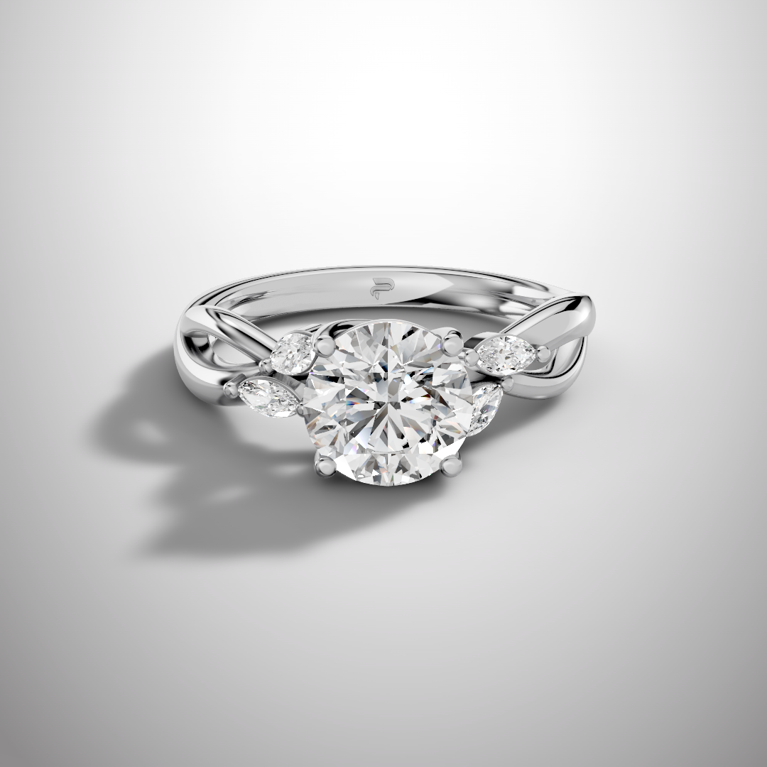1.5 Carat Round Cut Moissanite Infinity Engagement Ring in 925 Sterling Silver